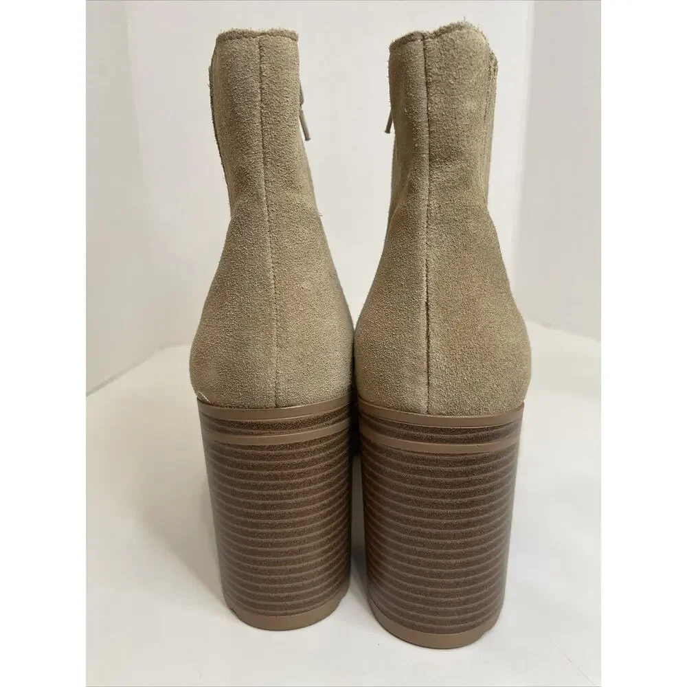 Steve Madden Womens Searches Boot Sand Suede Size 9.5 M New Without Box